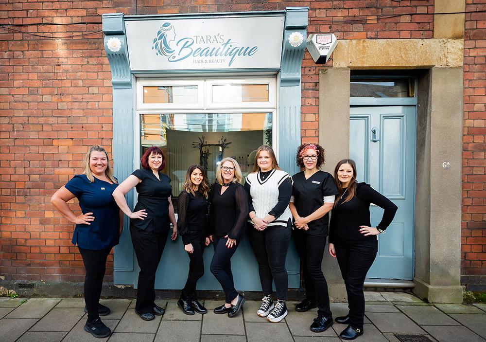 Tara's Beautique team outside Salon